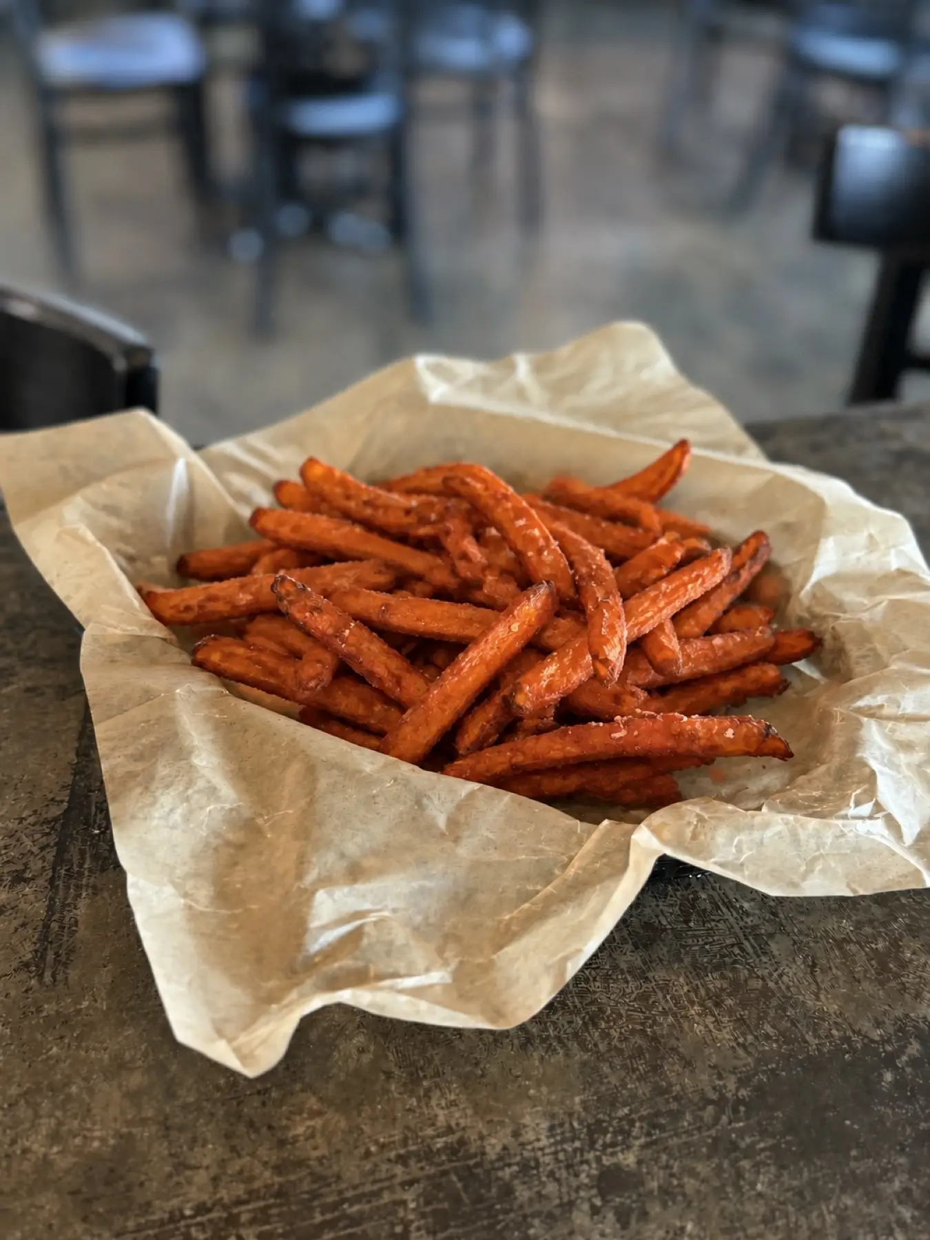 Sweet potato fry basket at JD's Hamburgers in Fort Worth