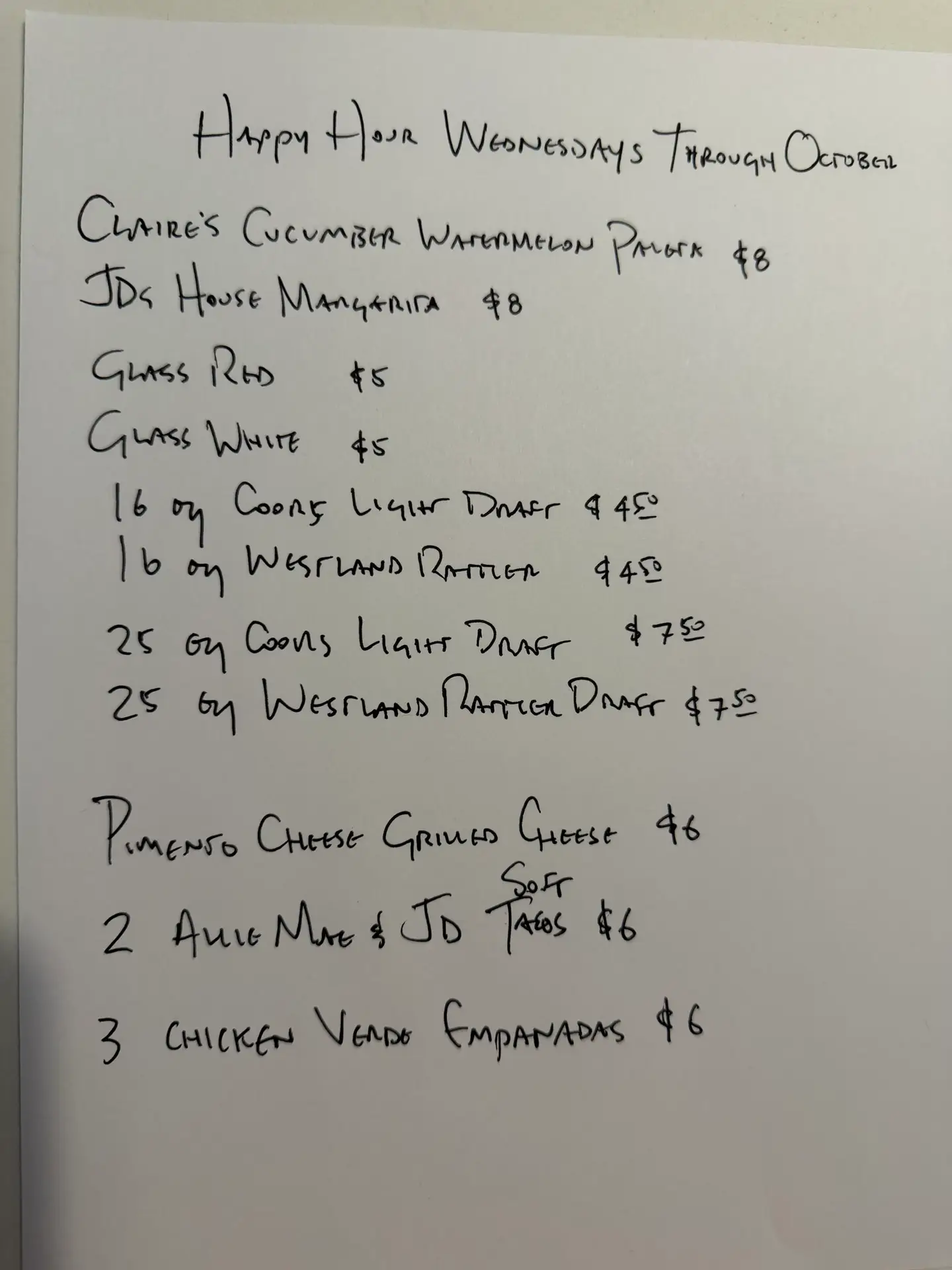 JD'S Hamburgers Wednesday Happy Hour Specials Fort Worth October 2026 at JD's Hamburgers
