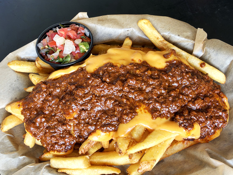 Hatch Chile Queso Chili Fries at JD’s Hamburgers