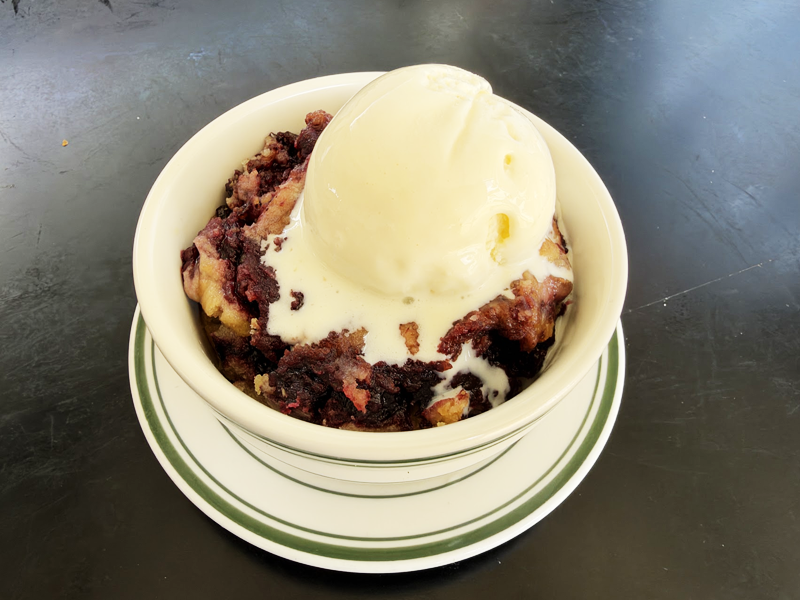 Jessie’s Blackberry Cobbler at JD’s Hamburgers