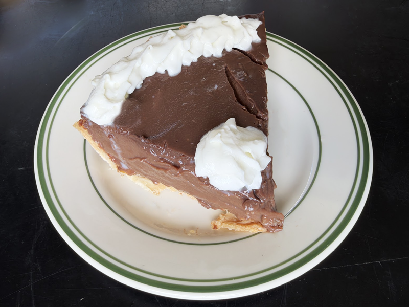 Mimi’s Chocolate Pie at JD’s Hamburgers